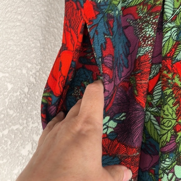 LuLaRoe Green Floral Skater Romantic Career Casual Spring Flare Skirt Size 2XL - Picture 3 of 6